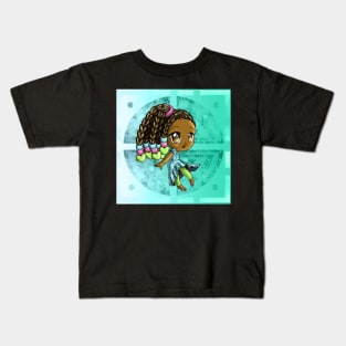 African American Girl with Hair Beads Kids T-Shirt